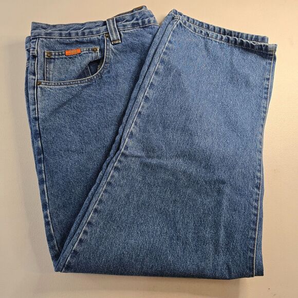 Jeep Jeans Men's 46 x 30 Blue Teflon HT Medium Wash Straight Leg Regular Fit - Picture 9 of 16